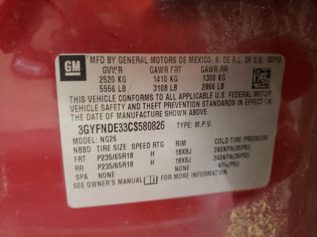 Photo 10 from auction – 2012 CADILLAC SRX LUXURY with VIN 3GYFNDE33CS580826