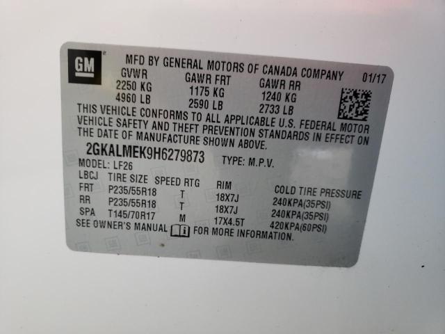 Photo 10 from auction – 2017 GMC TERRAIN SL with VIN 2GKALMEK9H6279873