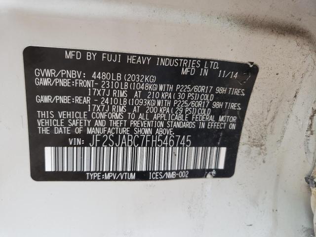 Photo 10 from auction – 2015 SUBARU FORESTER 2 with VIN JF2SJABC7FH546745