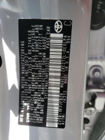 Photo 10 from auction – 2021 TOYOTA COROLLA LE with VIN 5YFEPMAE1MP253276
