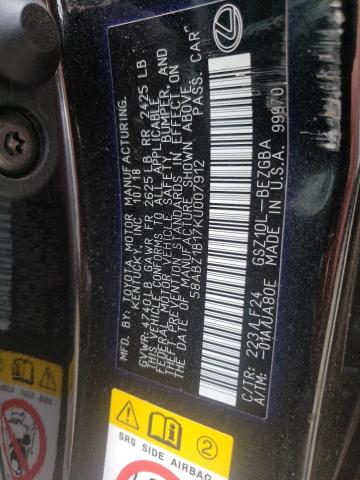 Photo 10 from auction – 2019 LEXUS ES 350 with VIN 58ABZ1B17KU007912