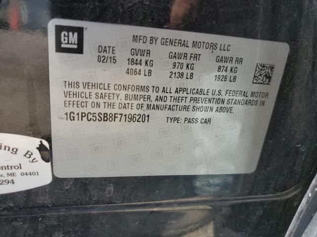 Photo 10 from auction – 2015 CHEVROLET CRUZE LT with VIN 1G1PC5SB8F7196201