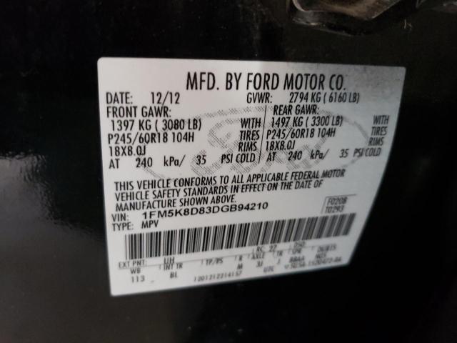 Photo 10 from auction – 2013 FORD EXPLORER X with VIN 1FM5K8D83DGB94210