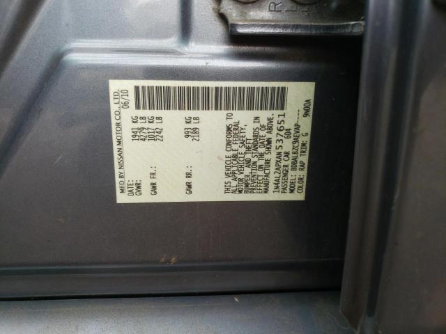 Photo 10 from auction – 2010 NISSAN ALTIMA BAS with VIN 1N4AL2APXAN537651