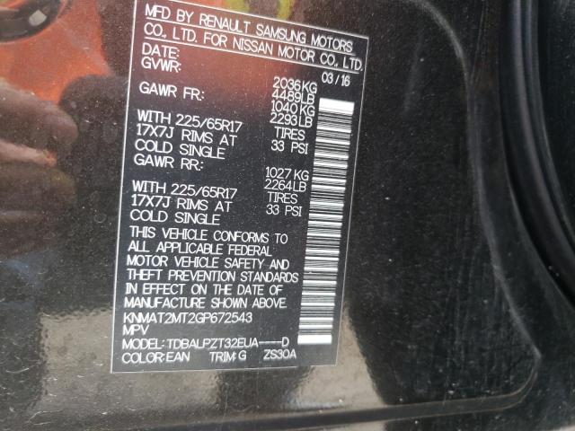Photo 10 from auction – 2016 NISSAN ROGUE S with VIN KNMAT2MT2GP672543