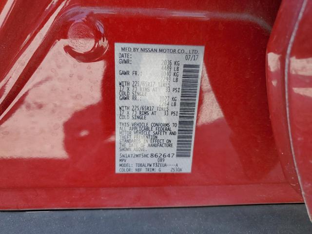 Photo 10 from auction – 2017 NISSAN ROGUE S with VIN 5N1AT2MT5HC862647