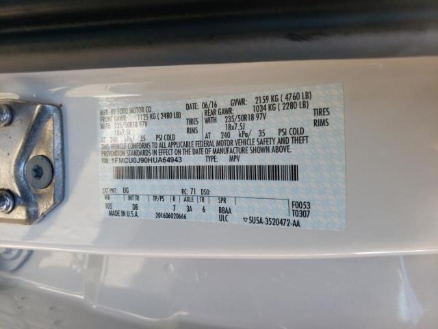 Photo 10 from auction – 2017 FORD ESCAPE TIT with VIN 1FMCU0J90HUA64943