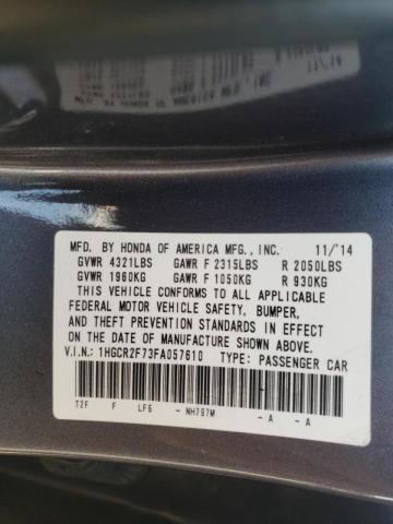 Photo 10 from auction – 2015 HONDA ACCORD EX with VIN 1HGCR2F73FA057610