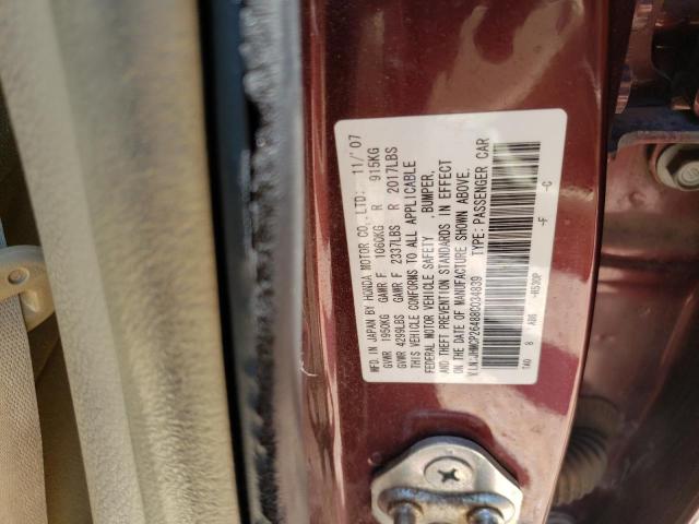 Photo 10 from auction – 2008 HONDA ACCORD LXP with VIN JHMCP26488C034839