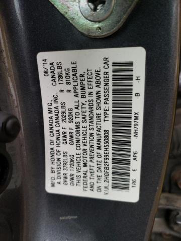 Photo 10 from auction – 2014 HONDA CIVIC EXL with VIN 2HGFB2F99EH550808