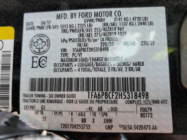 Photo 10 from auction – 2017 FORD MUSTANG GT with VIN 1FA6P8CF2H5318498
