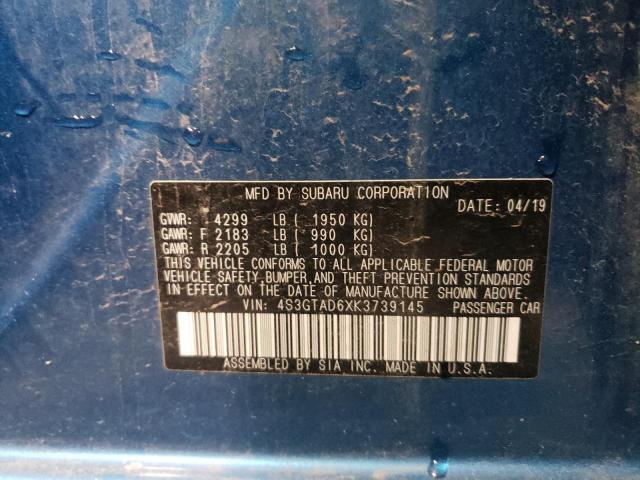 Photo 10 from auction – 2019 SUBARU IMPREZA PR with VIN 4S3GTAD6XK3739145