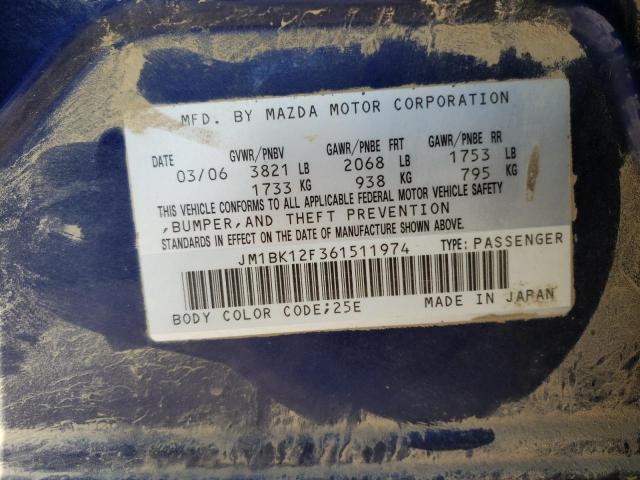 Photo 10 from auction – 2006 MAZDA 3 I with VIN JM1BK12F361511974