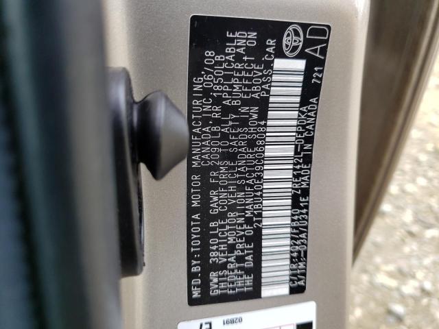 Photo 10 from auction – 2009 TOYOTA COROLLA BA with VIN 2T1BU40E39C068084