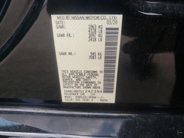 Photo 10 from auction – 2020 NISSAN ALTIMA S with VIN 1N4BL4BV7LC247394