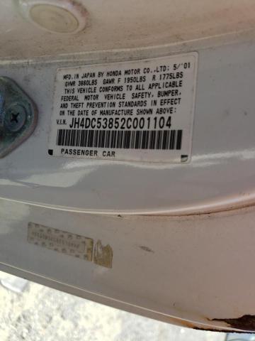 Photo 10 from auction – 2002 ACURA RSX with VIN JH4DC53852C001104