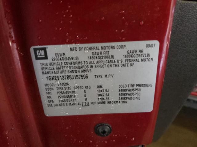 Photo 10 from auction – 2008 GMC ACADIA SLE with VIN 1GKEV13788J157596