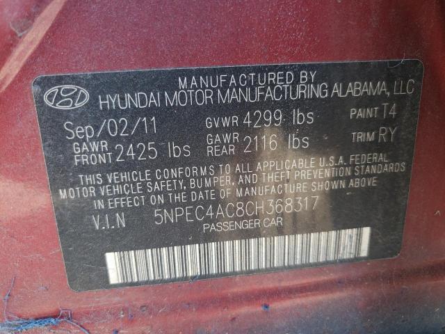 Photo 10 from auction – 2012 HYUNDAI SONATA SE with VIN 5NPEC4AC8CH368317