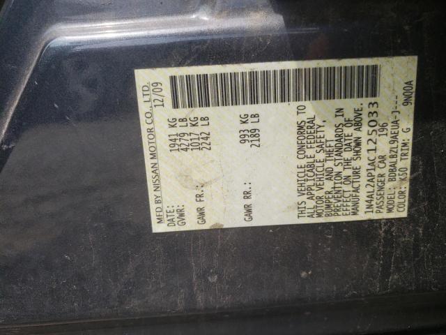 Photo 10 from auction – 2010 NISSAN ALTIMA BAS with VIN 1N4AL2AP1AC125033