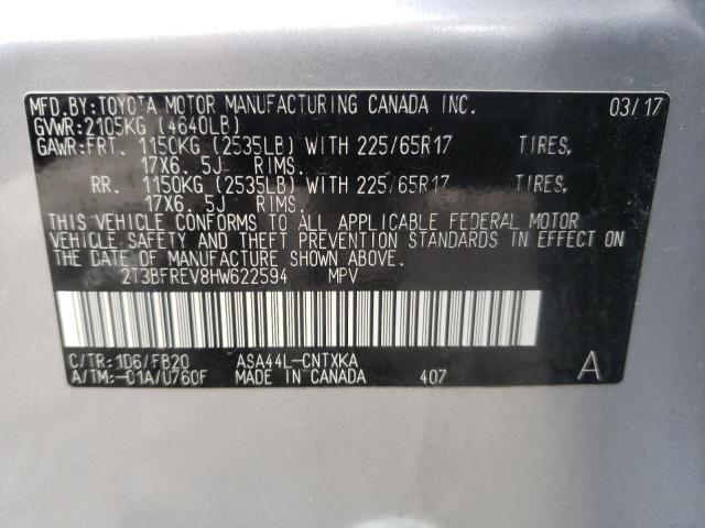 Photo 10 from auction – 2017 TOYOTA RAV4 LE with VIN 2T3BFREV8HW622594