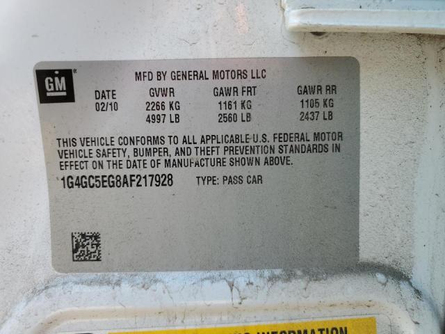 Photo 10 from auction – 2010 BUICK LACROSSE C with VIN 1G4GC5EG8AF217928