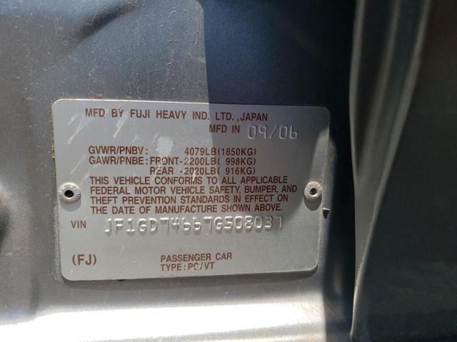 Photo 10 from auction – 2007 SUBARU IMPREZA WR with VIN JF1GD74667G508037