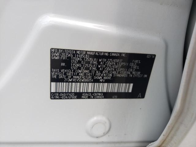 Photo 10 from auction – 2014 TOYOTA RAV4 XLE with VIN 2T3WFREV5EW086054