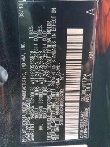 Photo 10 from auction – 2011 TOYOTA SIENNA XLE with VIN 5TDYK3DC4BS063783