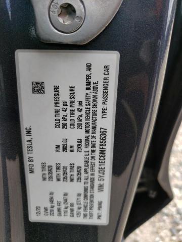 Photo 10 from auction – 2021 TESLA MODEL 3 with VIN 5YJ3E1EC6MF856367