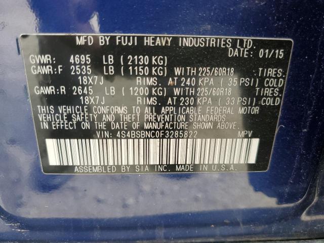 Photo 10 from auction – 2015 SUBARU OUTBACK 2. with VIN 4S4BSBNC0F3285822