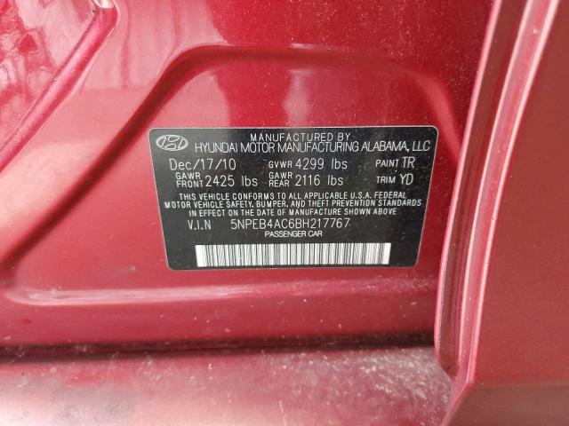 Photo 10 from auction – 2011 HYUNDAI SONATA GLS with VIN 5NPEB4AC6BH217767