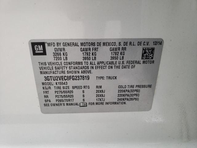 Photo 10 from auction – 2015 GMC SIERRA K15 with VIN 3GTU2VEC8FG237819