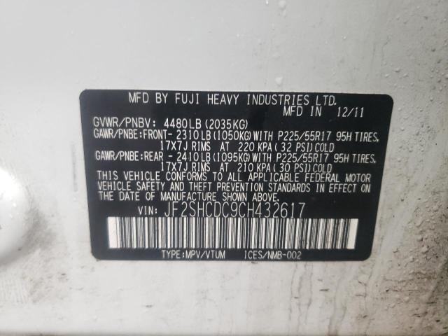 Photo 10 from auction – 2012 SUBARU FORESTER 2 with VIN JF2SHCDC9CH432617
