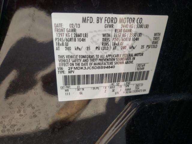 Photo 10 from auction – 2013 FORD EDGE SEL with VIN 2FMDK3JC5DBB94840