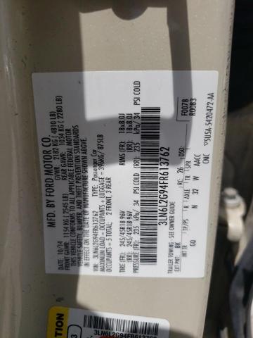 Photo 10 from auction – 2015 LINCOLN MKZ with VIN 3LN6L2G94FR613762
