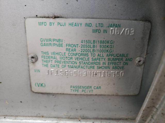 Photo 10 from auction – 2004 SUBARU FORESTER 2 with VIN JF1SG65634H716750