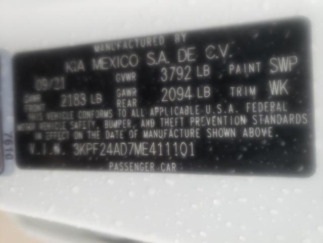 Photo 10 from auction – 2021 KIA FORTE FE with VIN 3KPF24AD7ME411101