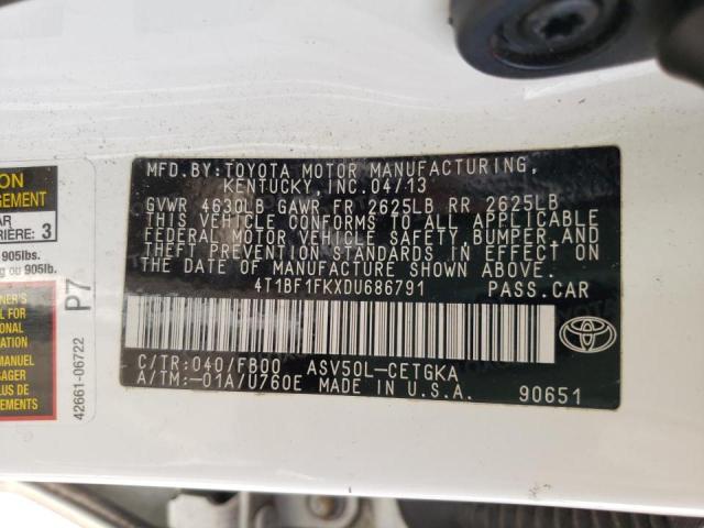 Photo 10 from auction – 2013 TOYOTA CAMRY L with VIN 4T1BF1FKXDU686791