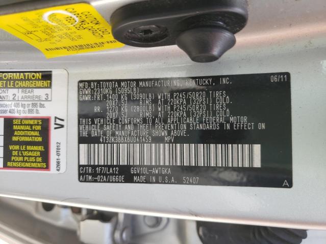 Photo 10 from auction – 2011 TOYOTA VENZA with VIN 4T3ZK3BBXBU041459