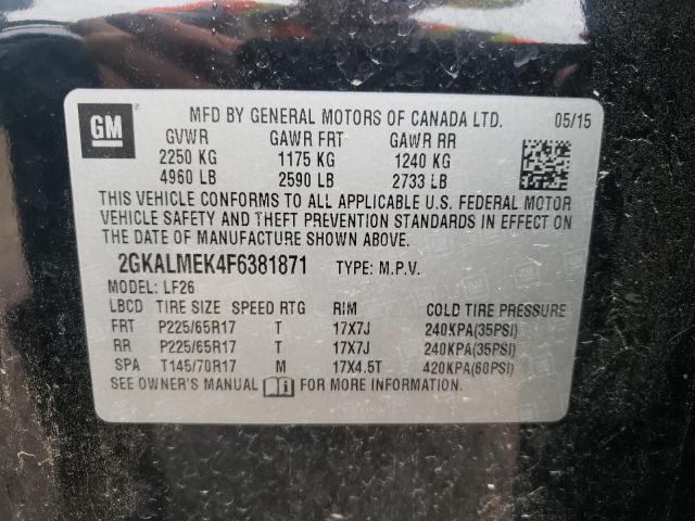 Photo 10 from auction – 2015 GMC TERRAIN SL with VIN 2GKALMEK4F6381871