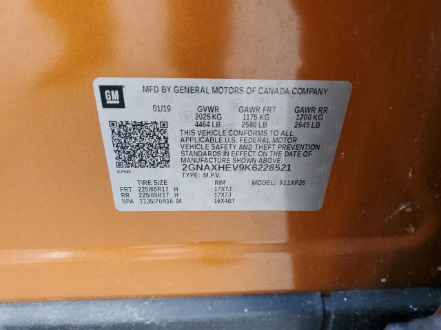 Photo 10 from auction – 2019 CHEVROLET EQUINOX LS with VIN 2GNAXHEV9K6228521