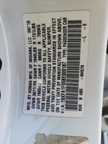 Photo 10 from auction – 2011 HONDA CIVIC LX with VIN 19XFA1F55BE009187