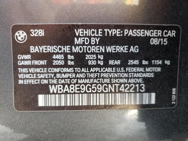 Photo 10 from auction – 2016 BMW 328 I SULE with VIN WBA8E9G59GNT42213
