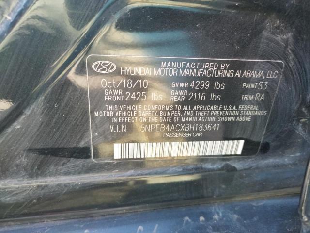 Photo 10 from auction – 2011 HYUNDAI SONATA GLS with VIN 5NPEB4ACXBH183641