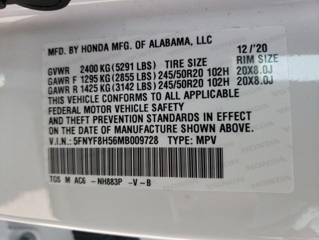 Photo 10 from auction – 2021 HONDA PASSPORT E with VIN 5FNYF8H56MB009728