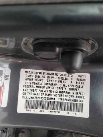 Photo 10 from auction – 2012 HONDA INSIGHT with VIN JHMZE2H73CS000894