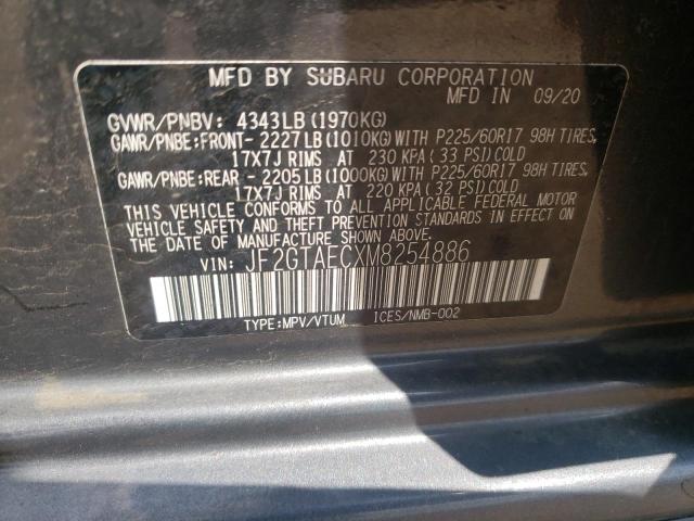 Photo 10 from auction – 2021 SUBARU CROSSTREK with VIN JF2GTAECXM8254886