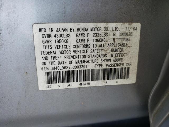 Photo 10 from auction – 2005 ACURA TSX with VIN JH4CL96875C003391