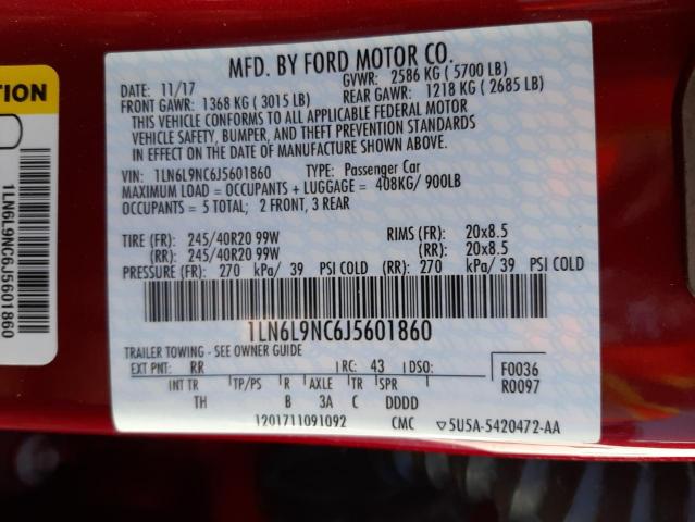 Photo 10 from auction – 2018 LINCOLN CONTINENTA with VIN 1LN6L9NC6J5601860