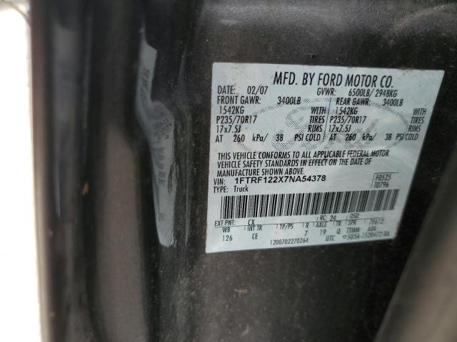 Photo 10 from auction – 2007 FORD F150 with VIN 1FTRF122X7NA54378